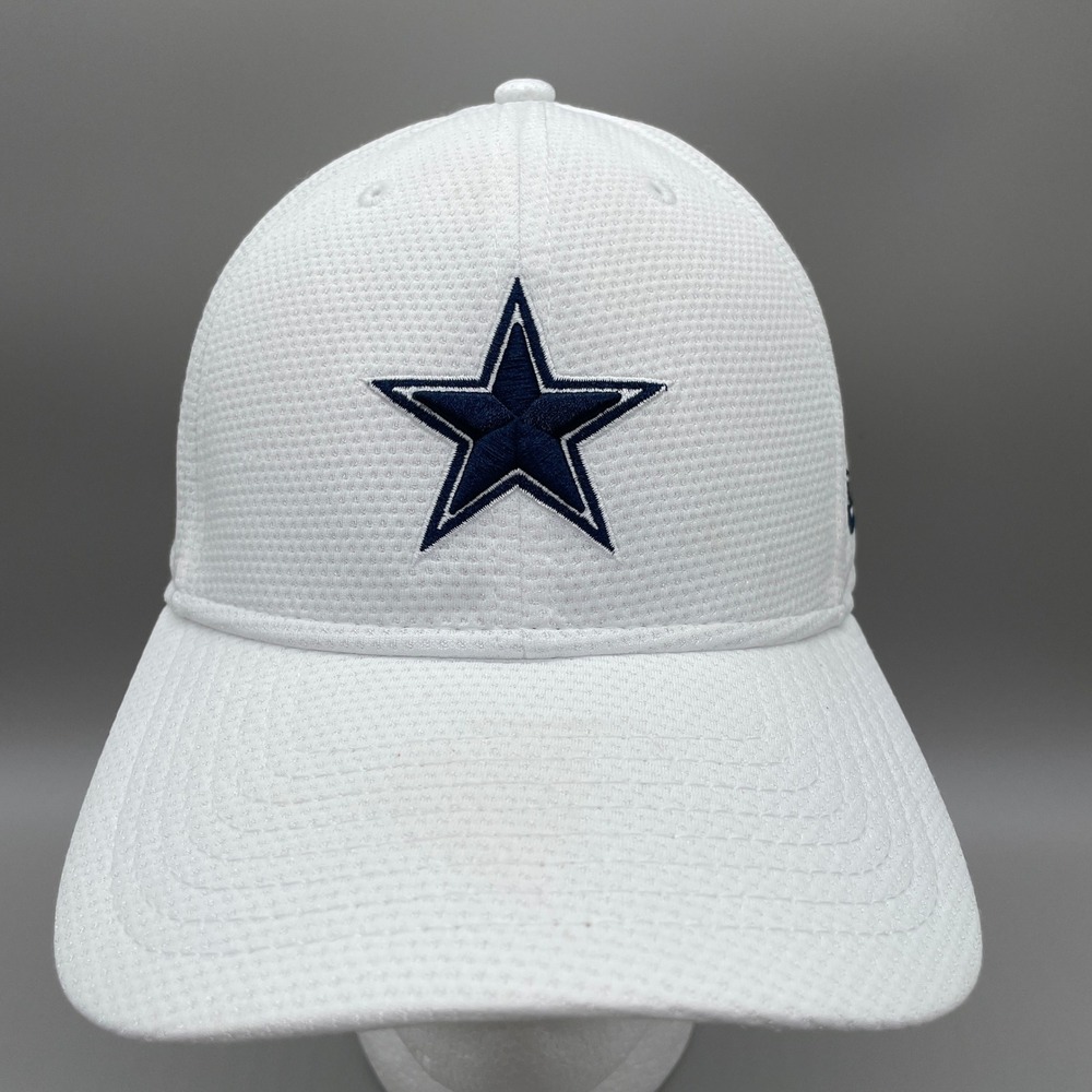 Dallas Cowboys New Era 39THIRTY Hat Mens Medium/Large White NFL Stretch Fit Cap